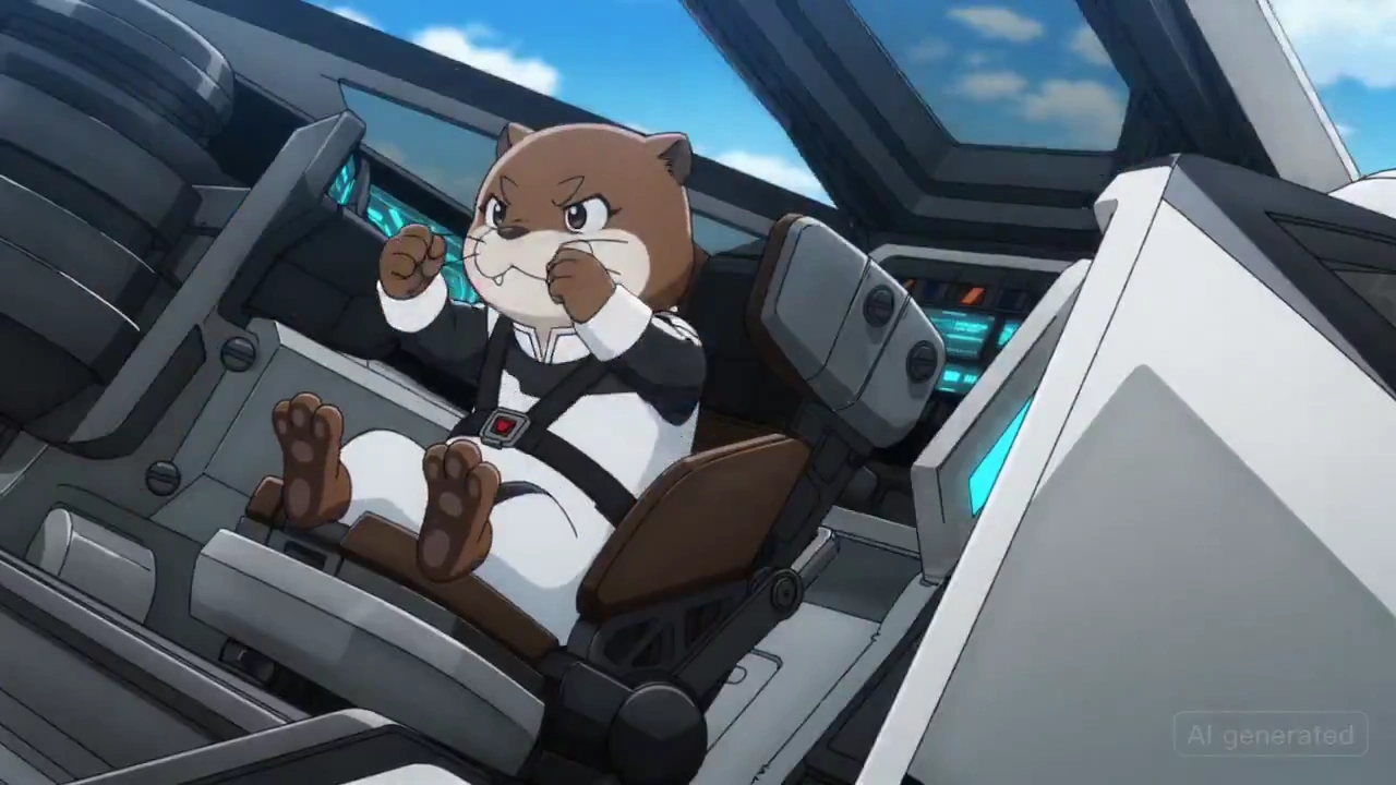 Otter Mech Battles Giant Marble Octopus