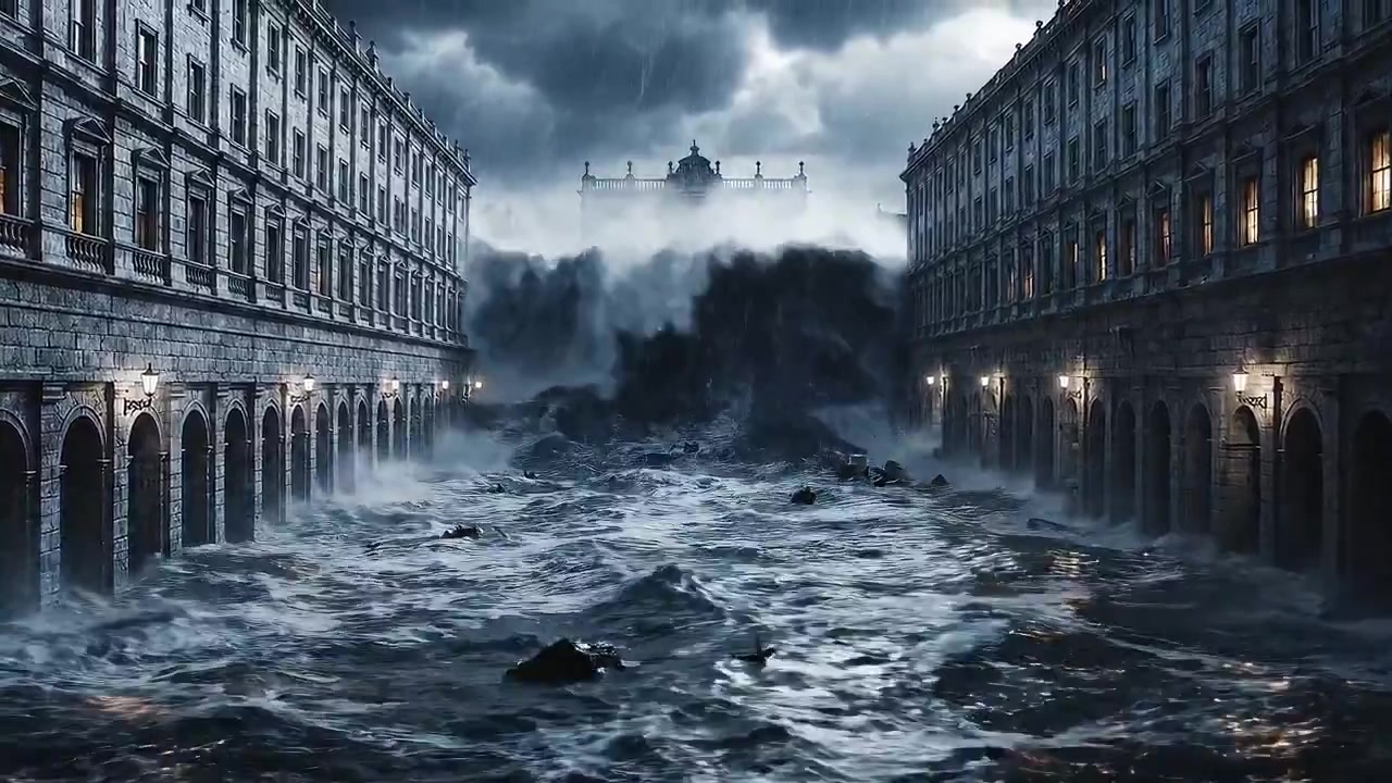 Raging Waters: A Nighttime Urban Deluge