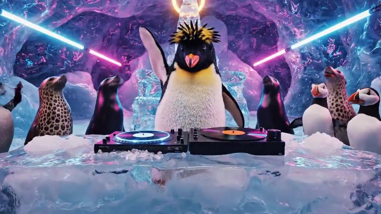 Rave on Ice: The Penguin DJ's Epic Slip and Spin