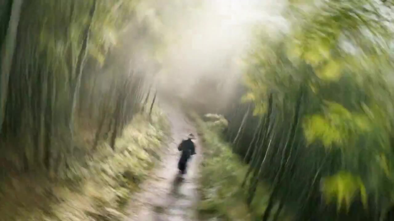 Samurai Serenity: A Journey Through Misty Bamboo