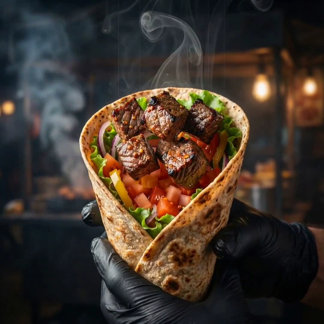 Savor the Art of Grilled Beef Wrap Photography