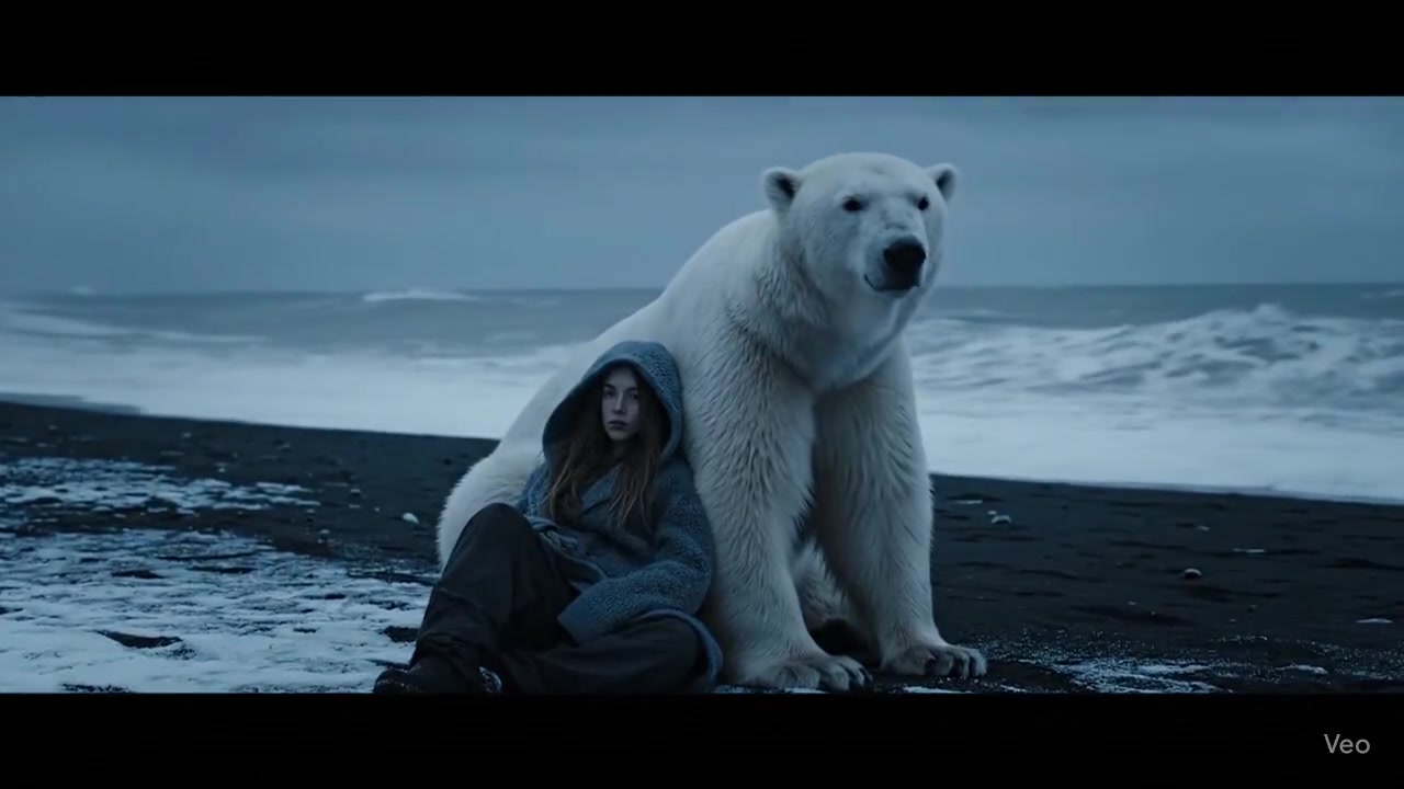 Silence Amidst Storm: A Polar Bear Encounter