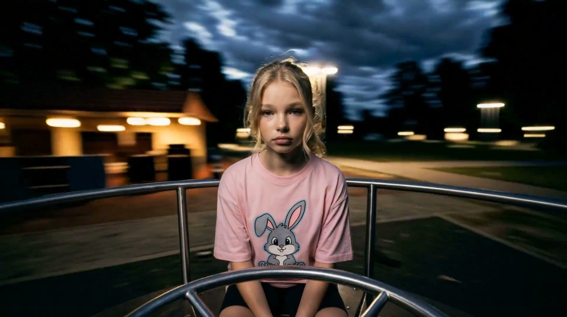 Spinning Illusions: A Haunting Playground Ride