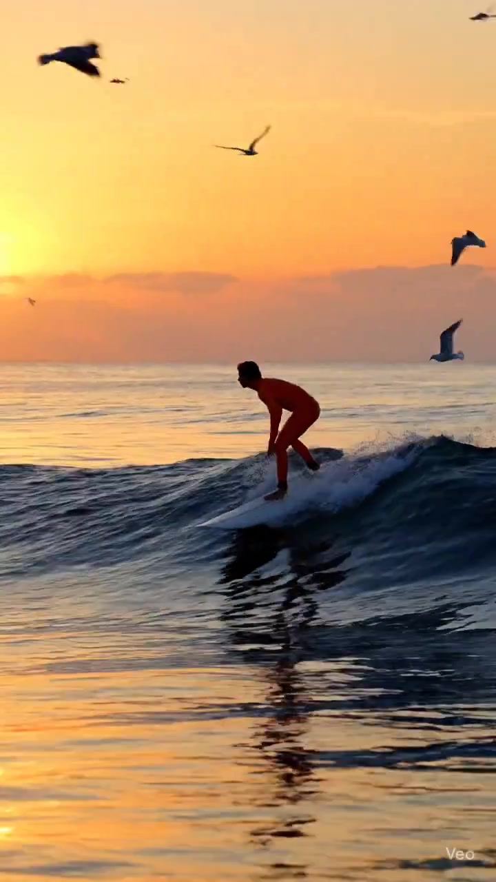 Sunset Surf: The Art of Balance on Waves