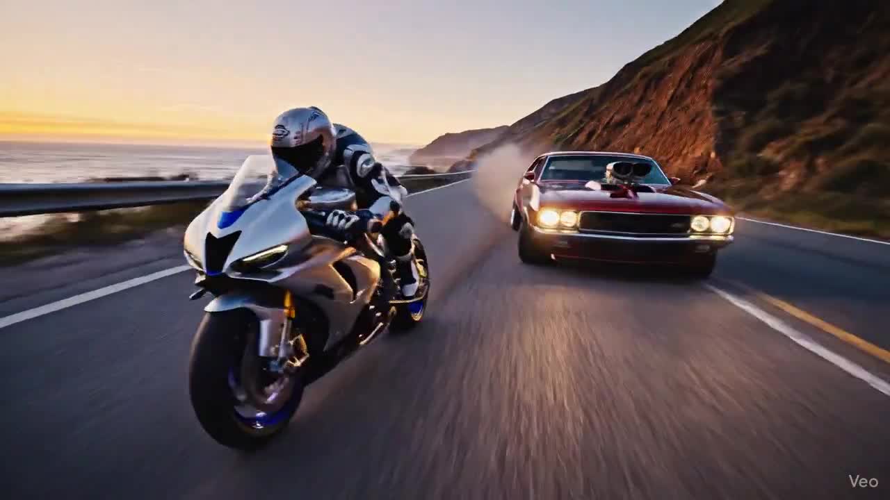 Twilight Showdown: Muscle vs. Speed on the Coast