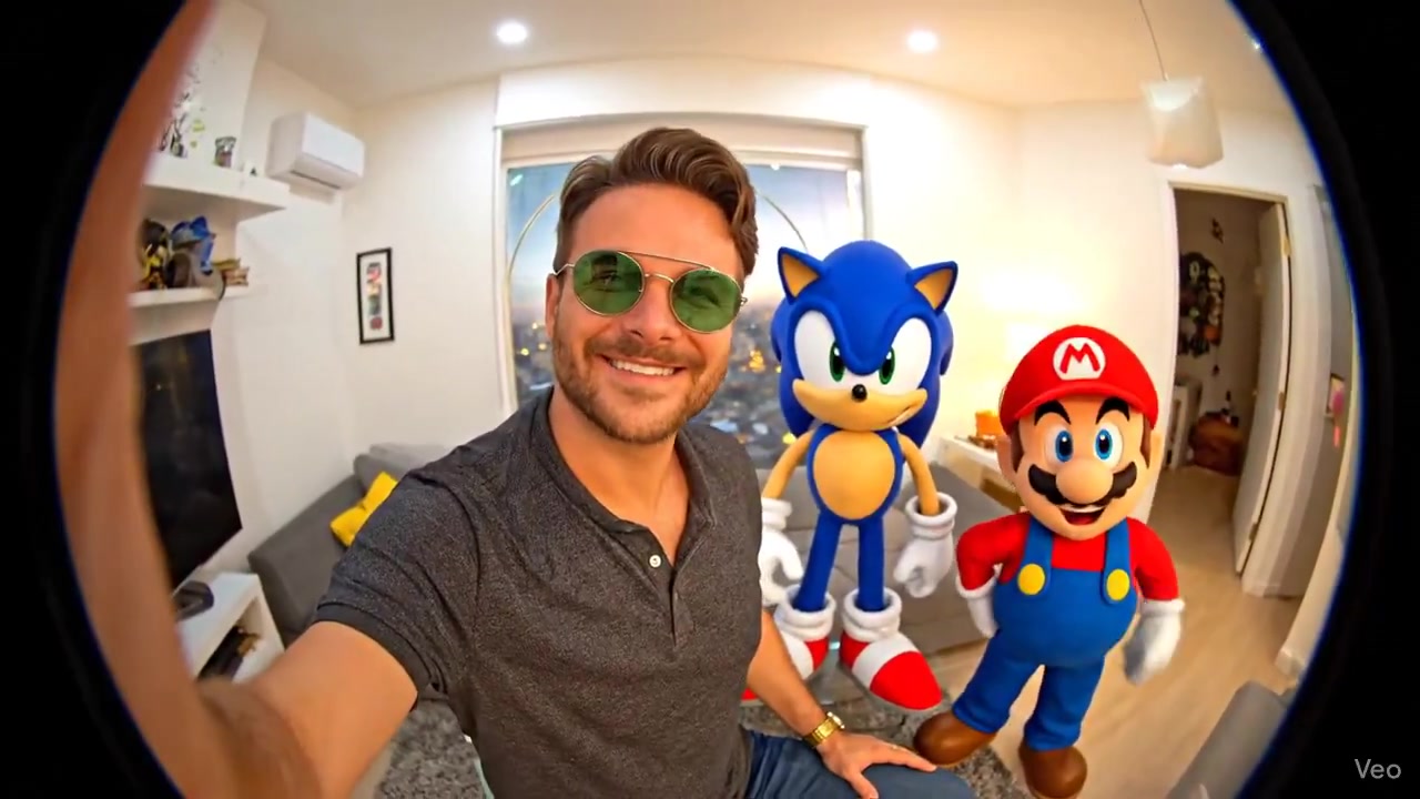 Ultra-Realistic Selfie with Sonic and Mario