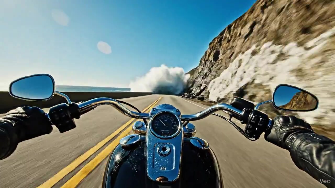 Unleashed: Motorcycle vs. Rogue Wave