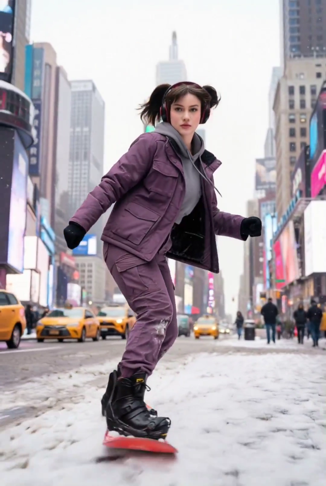 Urban Snowboarder: Defying Gravity in the City